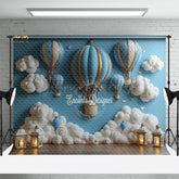 Lofaris Hot Air Balloon Cloud Cake Smash Backdrop For Boy